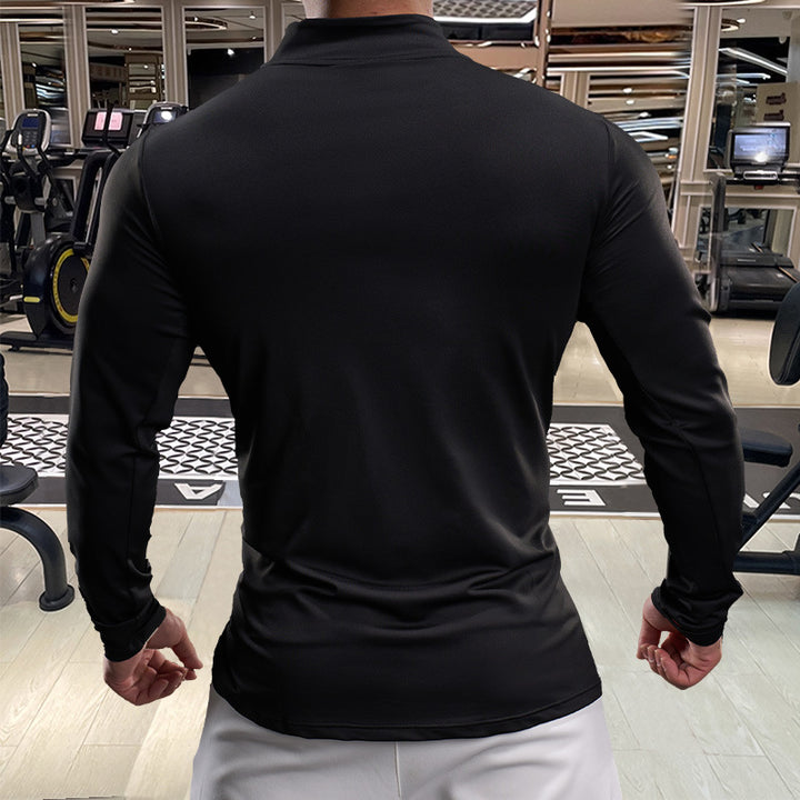 Men's Sporty Functional Shirt with Half Zip Lisslune