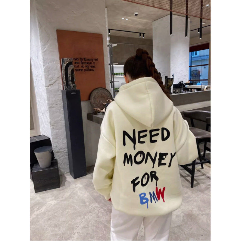 Women Oversized Hoodie with stylish lettering Lisslune