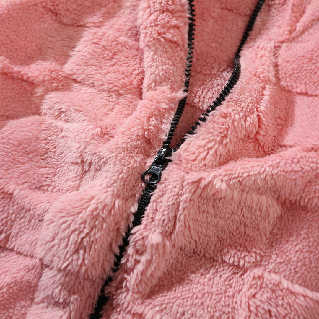 Men's fleece jacket with textured design and practical zipper Lisslune