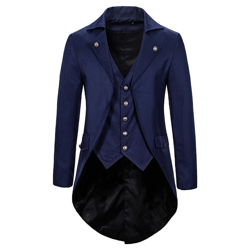 Men's elegant blazer with asymmetrical cut and floral design Lisslune