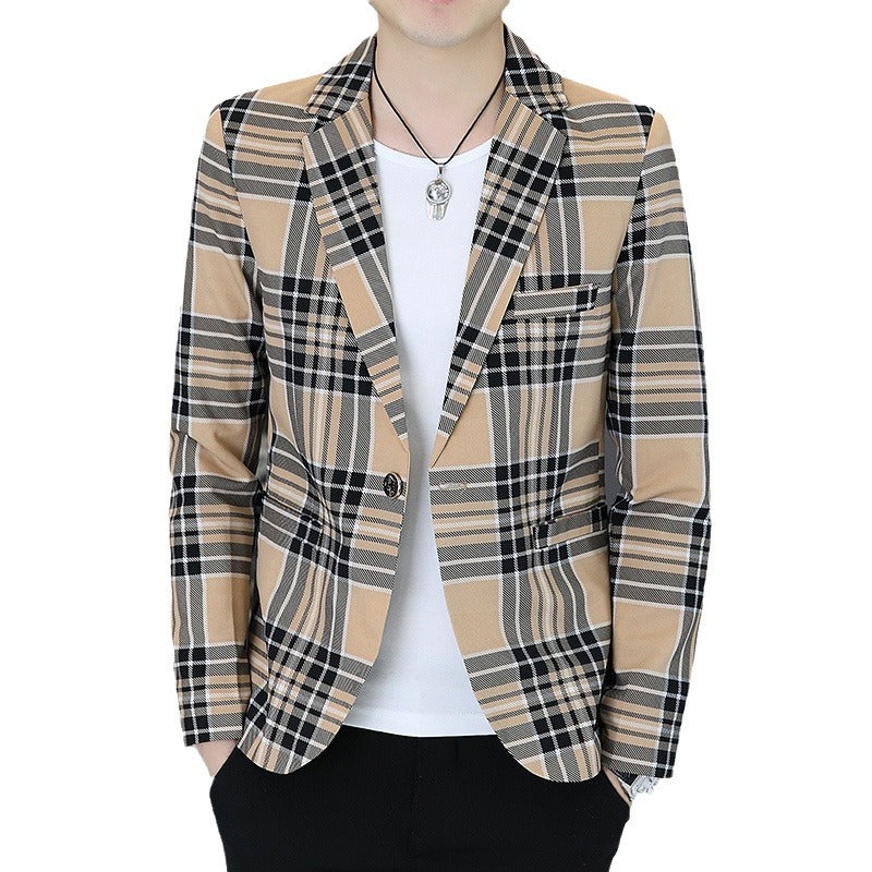 Men's fashionable checked blazer Lisslune