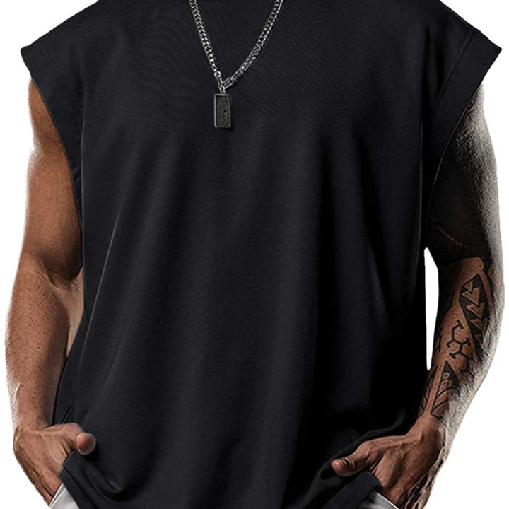 Men's hooded tank top with fashionable cut and practical kangaroo pocket Lisslune
