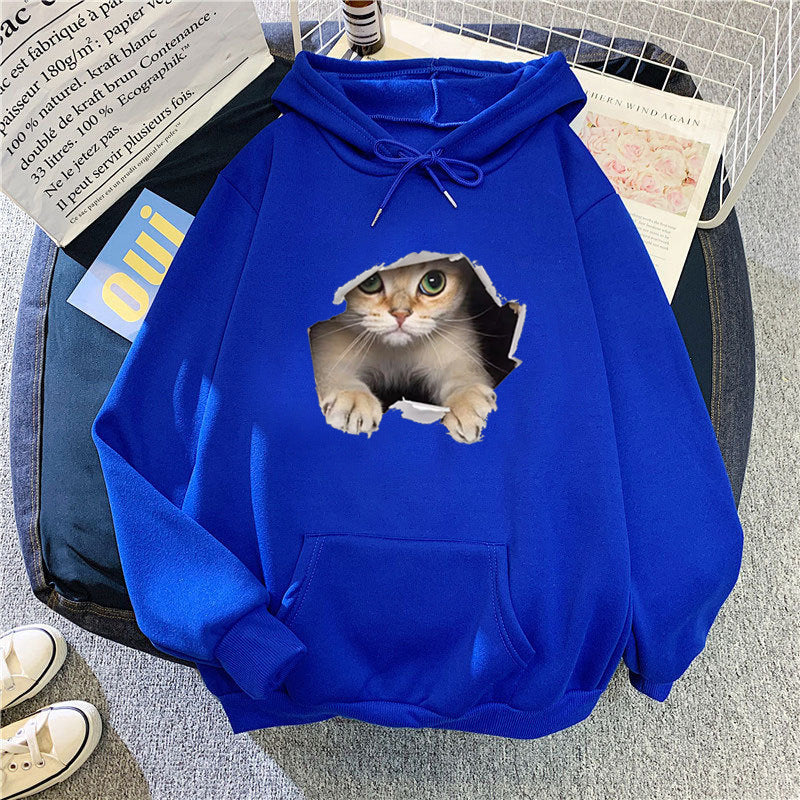 Women's hoodie with unique cat design Lisslune