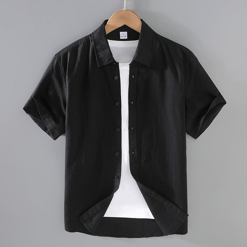 Men's short-sleeve shirt with a modern denim look and casual fit Lisslune