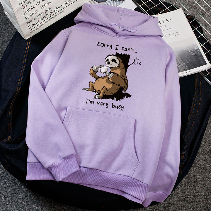 Ladies hoodie with cute animal motif and playful slogan Lisslune
