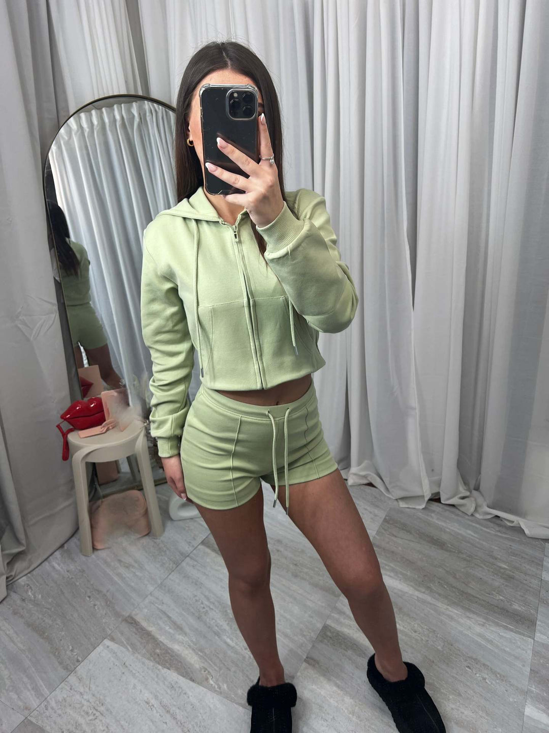 Women's sporty crop top and shorts set Lisslune