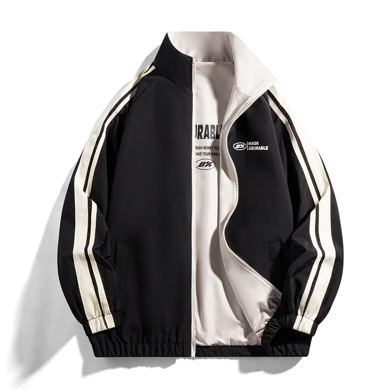 Men's sporty transitional jacket with contrast stripes Lisslune