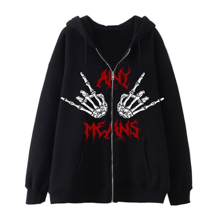 Women's hoodie with unique skeleton design and practical kangaroo pockets Lisslune
