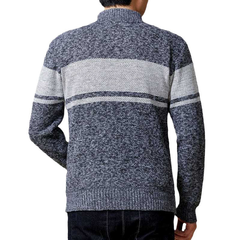 Men's Cardigan with Modern Cable Pattern and Zipper Lisslune