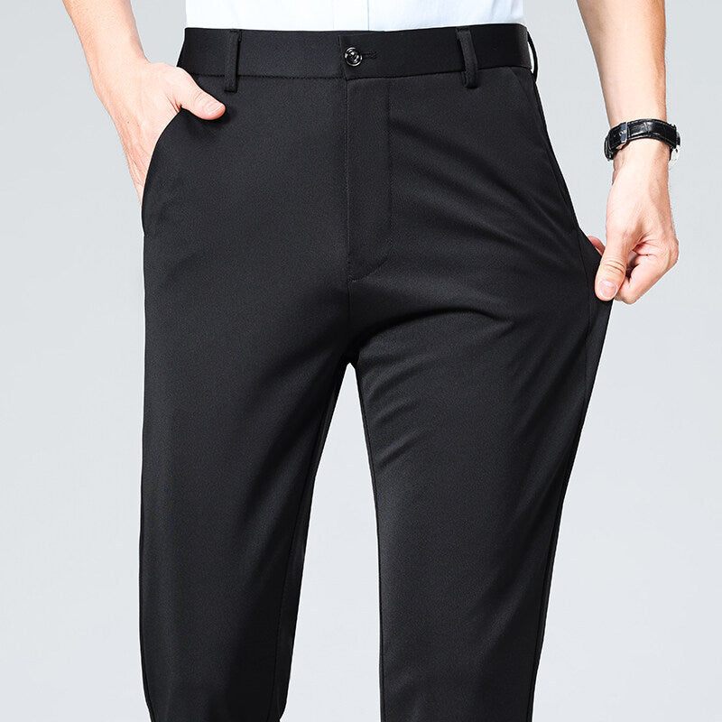 Men's elegant office pants with elastic waistband and breathable material Lisslune