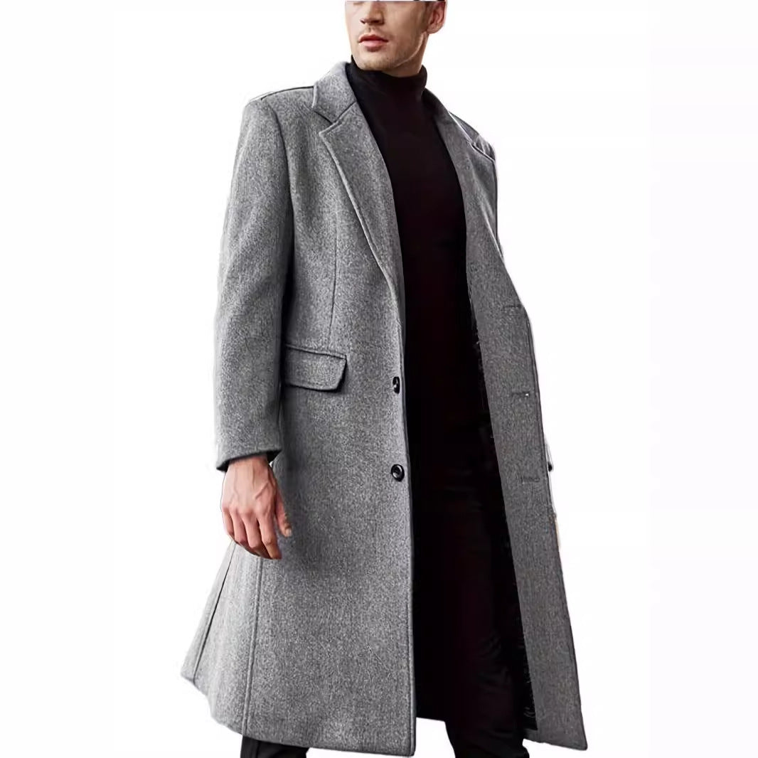 Men's elegant long-cut wool coat Lisslune