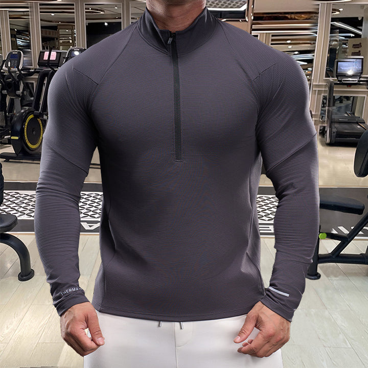 Men's long-sleeved sports top with half zipper Lisslune