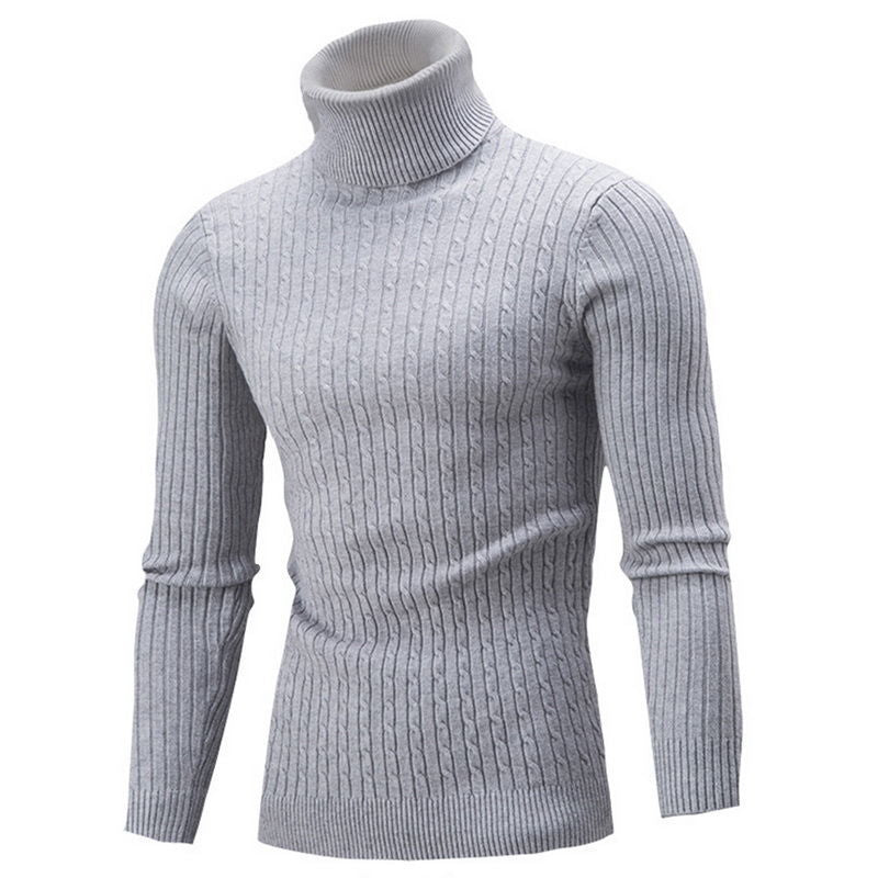 Men's Cozy Cable Knit Turtleneck Sweater Lisslune