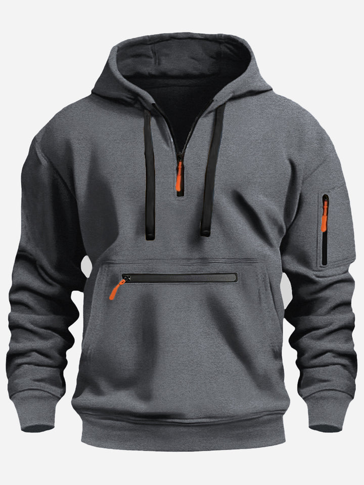 Men's stylish hoodie with practical zippered pockets Lisslune