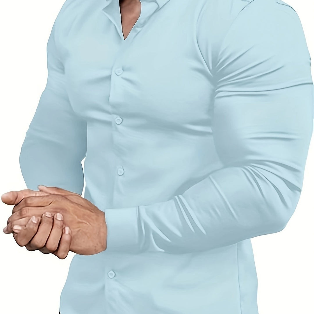 Men's long-sleeve shirt with a fitted silhouette and elegant collar Lisslune