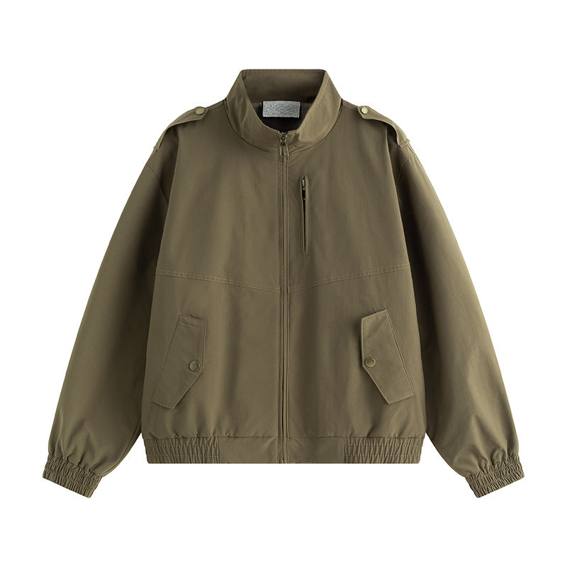 Men's practical leisure jacket with high collar and side insert pockets Lisslune