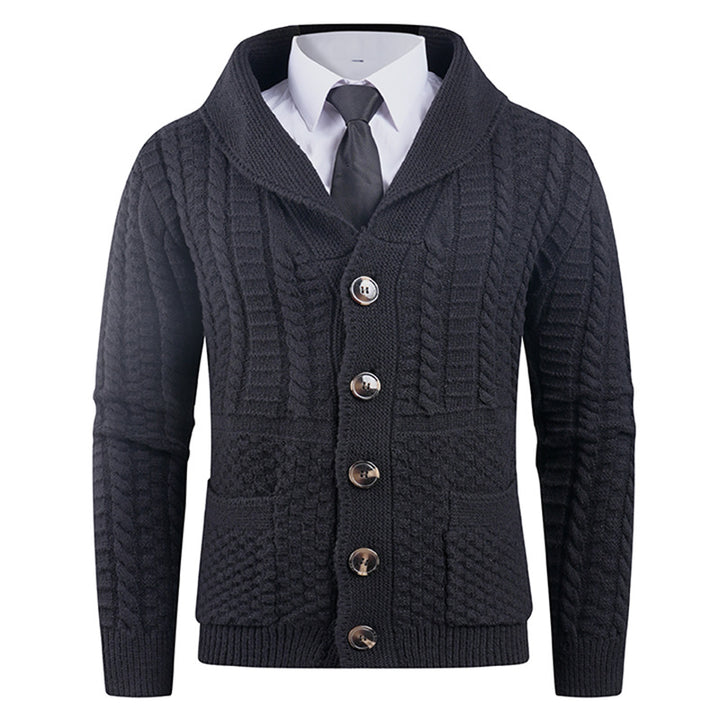 Men's cardigan with modern shawl collar and practical buttons Lisslune