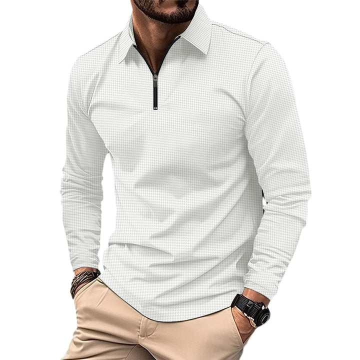 Men's long sleeve shirt with modern zipper and textured design Lisslune