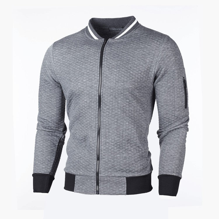 Men's sporty quilted jacket with zipper and contrast details Lisslune