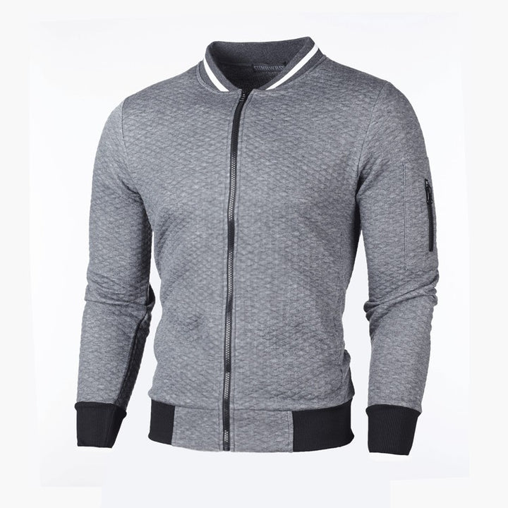 Men's sporty quilted jacket with zipper and contrast details Lisslune