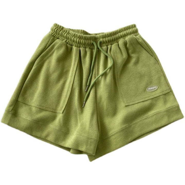 Women's casual jogging shorts with elastic waistband and practical side pockets