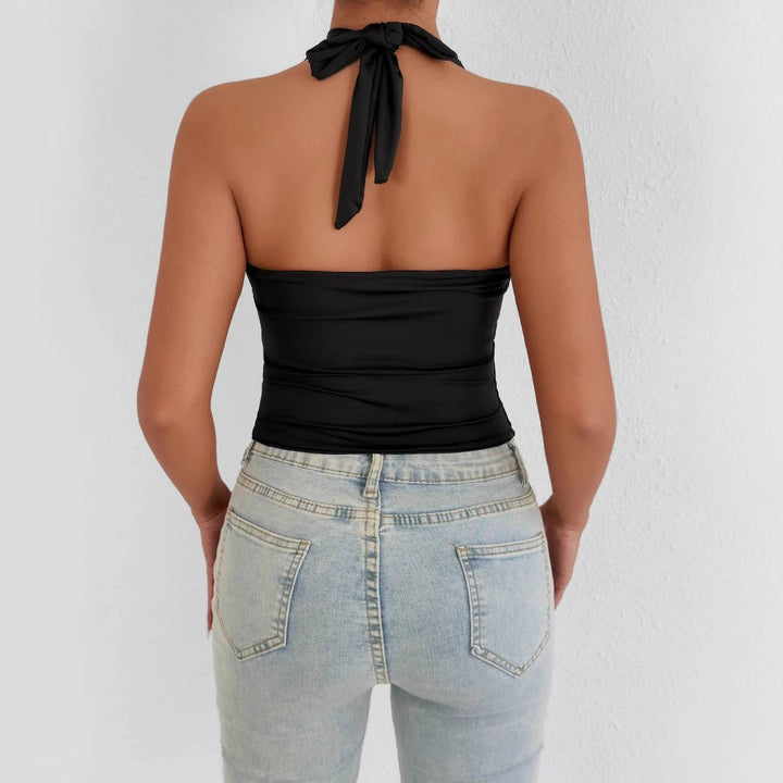 Damen Hochgeschlossenes Tanktop mit Quadrat-Ausschnitt Lisslune