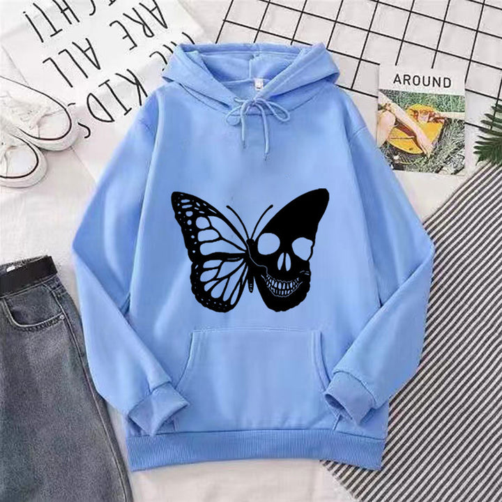 Women's hoodie with creative butterfly skeleton design Lisslune