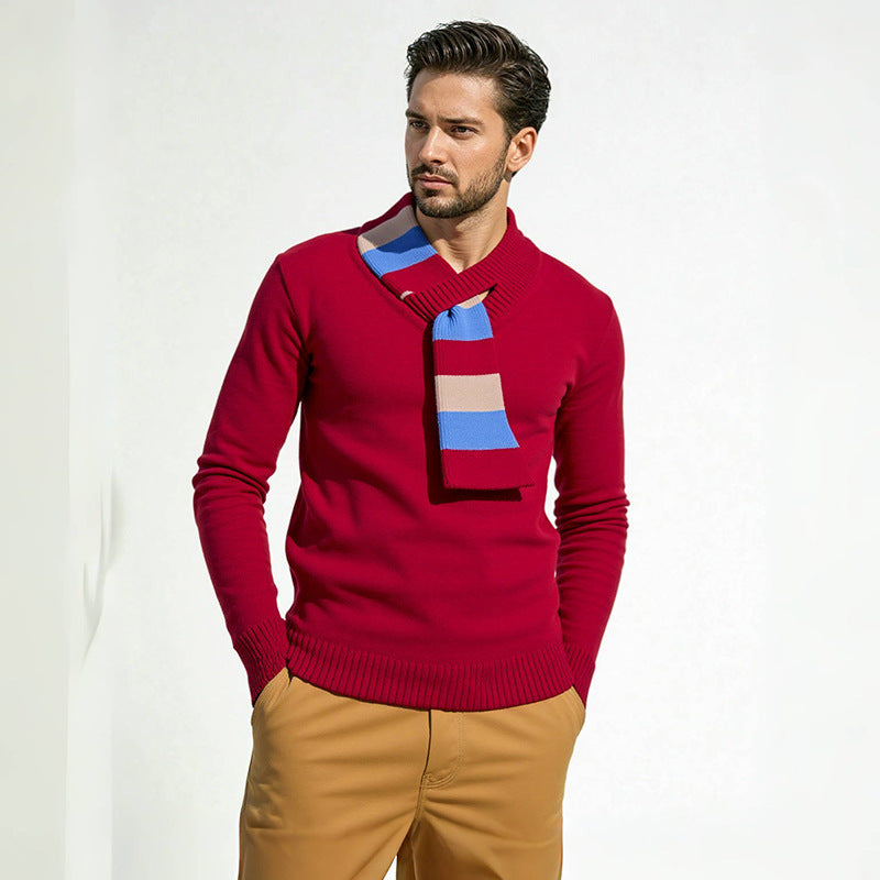 Men's Elegant Sweater with Modern Shawl Collar and High-Quality Craftsmanship Lisslune