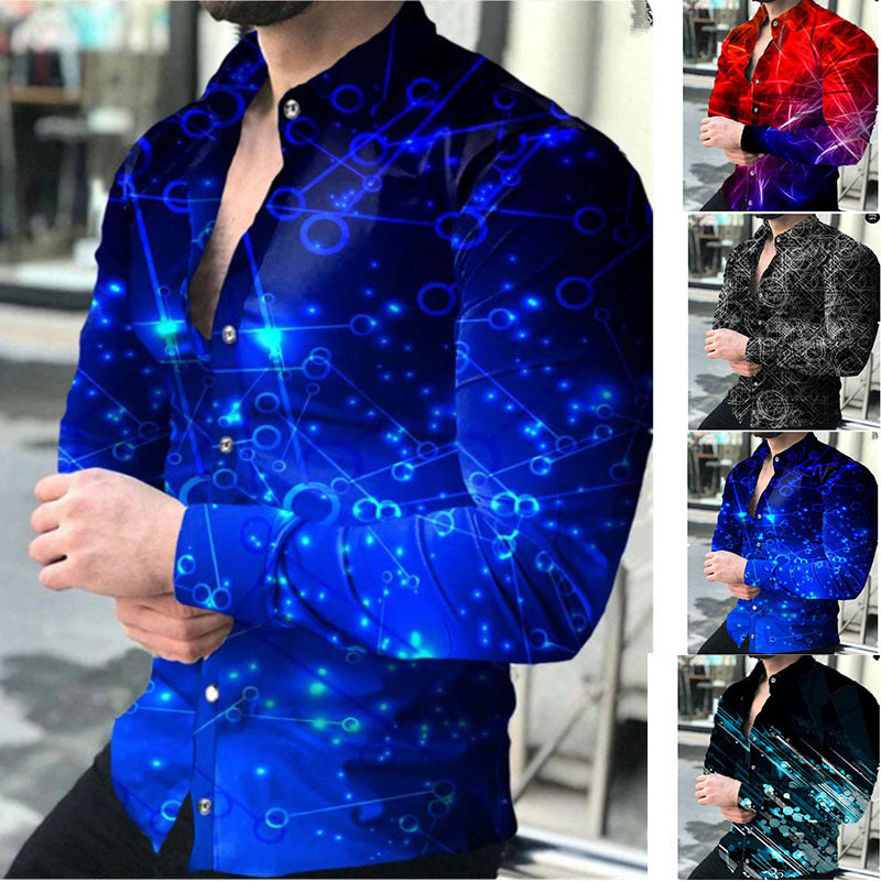 Men's long-sleeve shirt with modern technology design Lisslune
