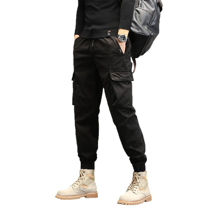 Men's cargo pants with elastic waistband and practical side pockets Lisslune