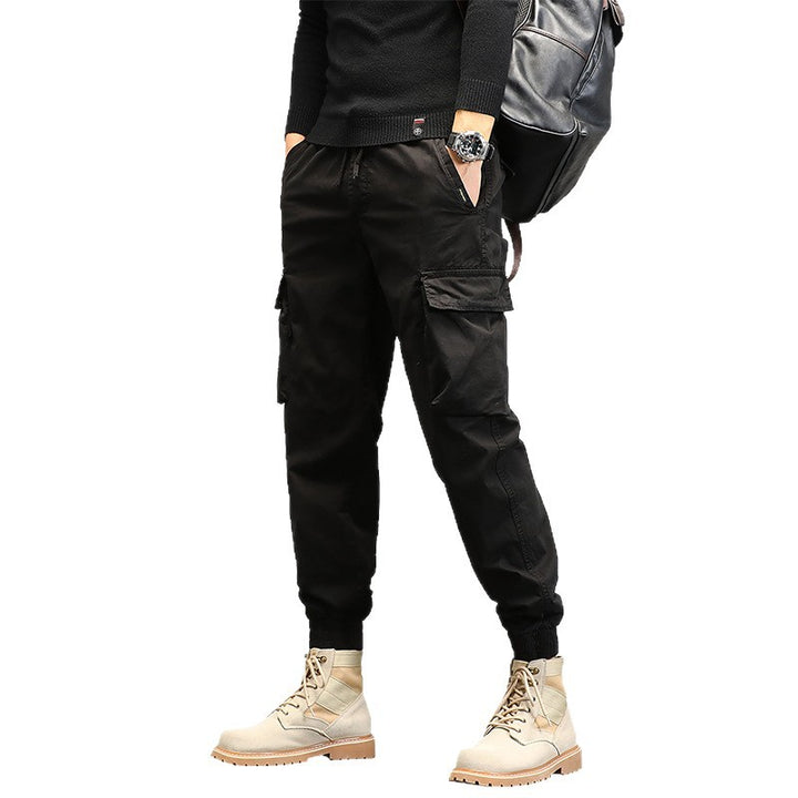 Men's cargo pants with elastic waistband and practical side pockets Lisslune