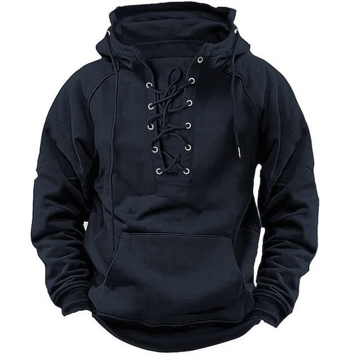Men's hoodie with trendy lacing Lisslune