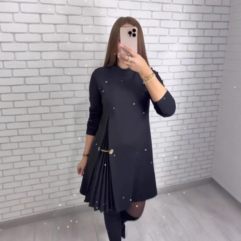 Women's elegant dress with draping and waist belt Lisslune