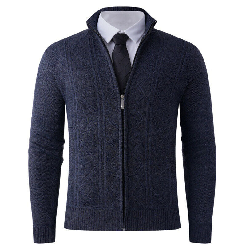 Men's cardigan with modern zipper and elegant patterns Lisslune