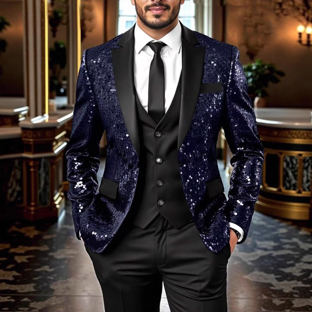 Men's elegant sequin blazer with modern cut Lisslune
