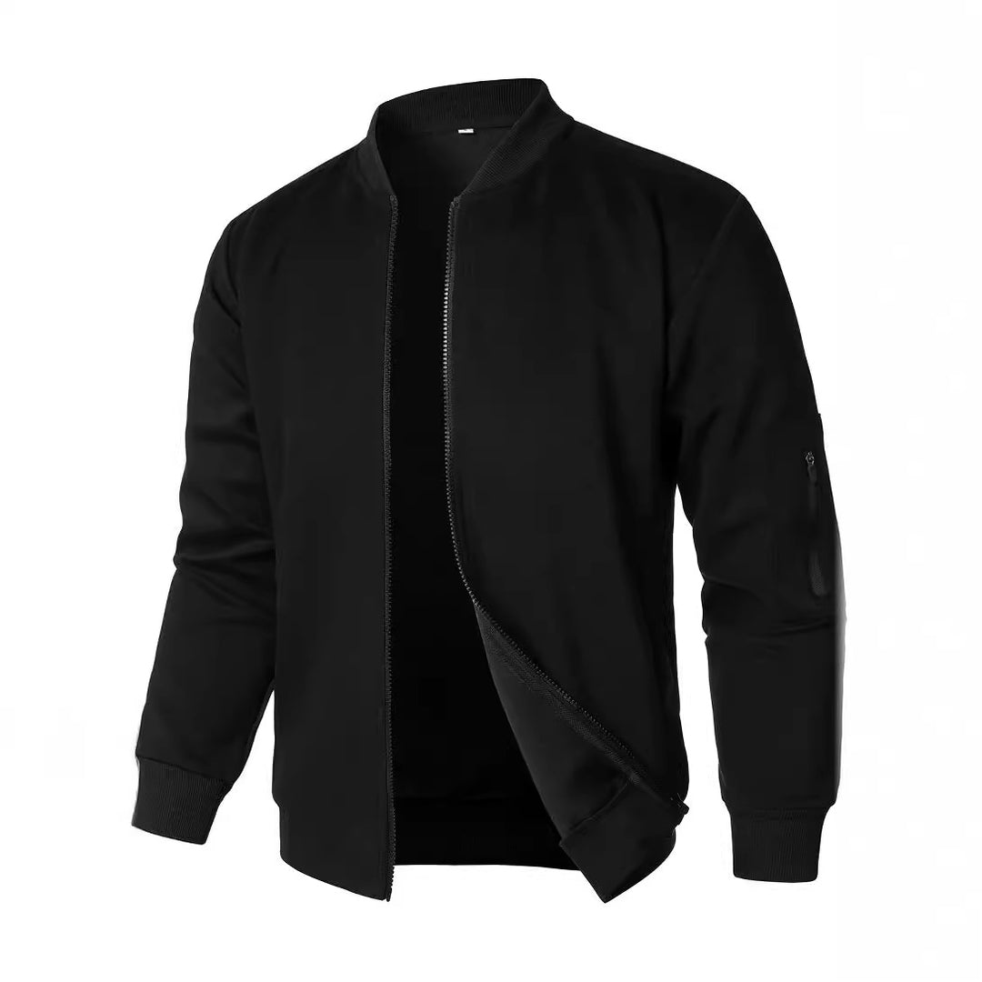 Men's Sporty Bomber Jacket with Innovative Zipper Lisslune