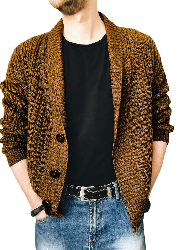 Men's cardigan with deep collar Lisslune