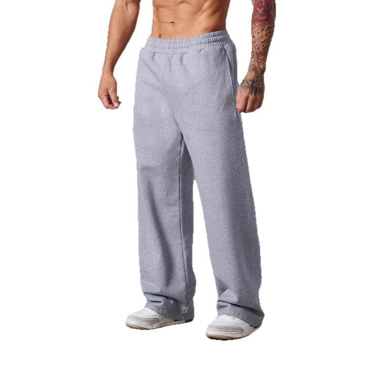 Men's relaxed leisure pants with wide cut and elastic waistband Lisslune
