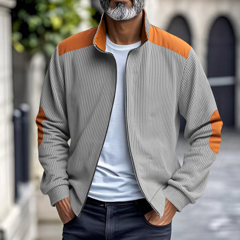 Men's sporty jacket with structured sleeves and stand-up collar Lisslune