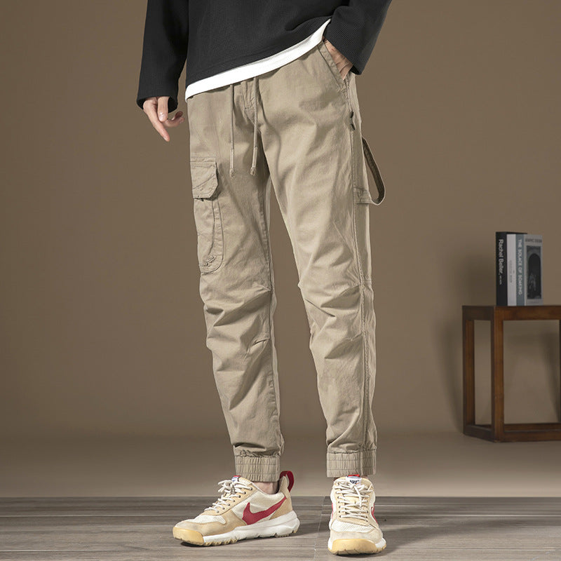 Men's cargo pants with functional pockets and elastic waistband Lisslune