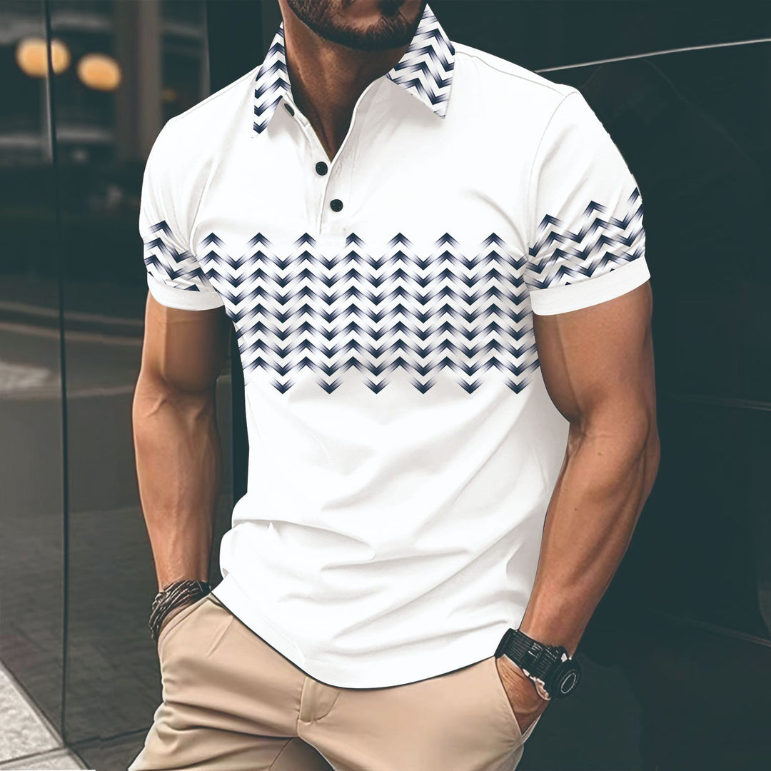 Men's polo shirt with modern patterned details Lisslune