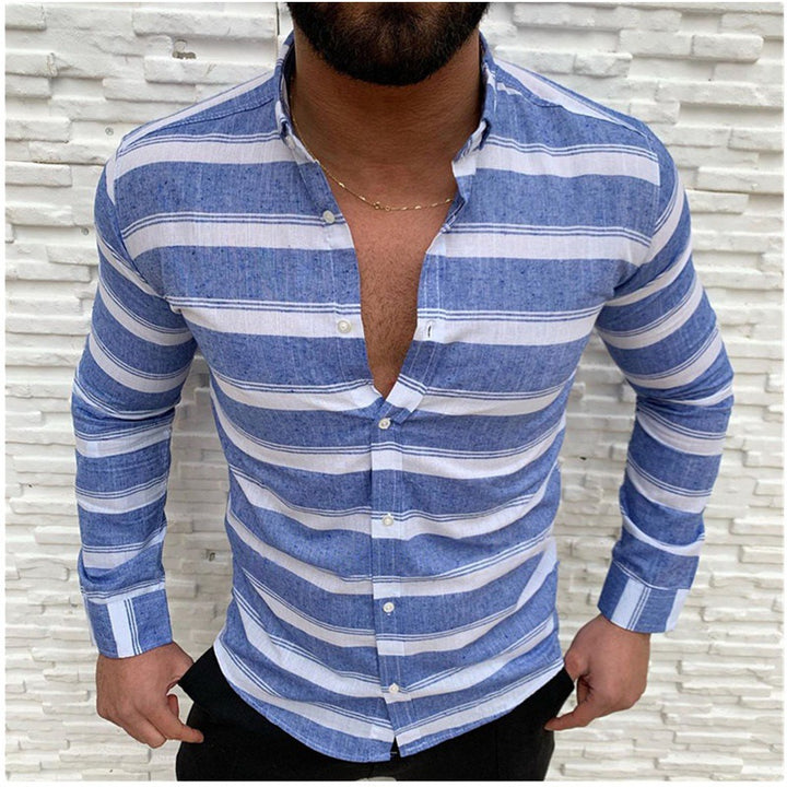 Men's Long Sleeve Shirt with Fashion Stripes Lisslune