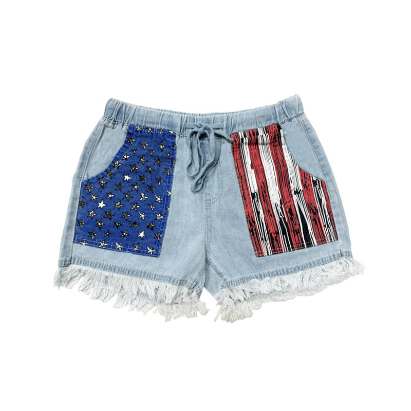 Ladies Denim Shorts with creative pockets Lisslune
