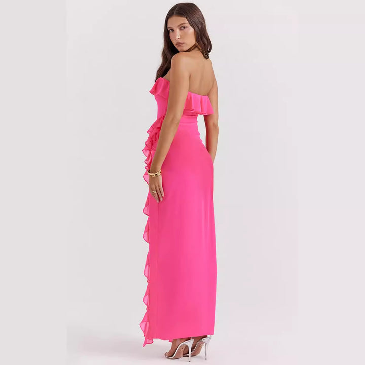 Ladies evening dress in elegant ruffle style