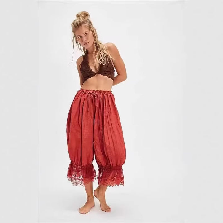Women's Airy and Elegant Culotte with Lace Trim Lisslune