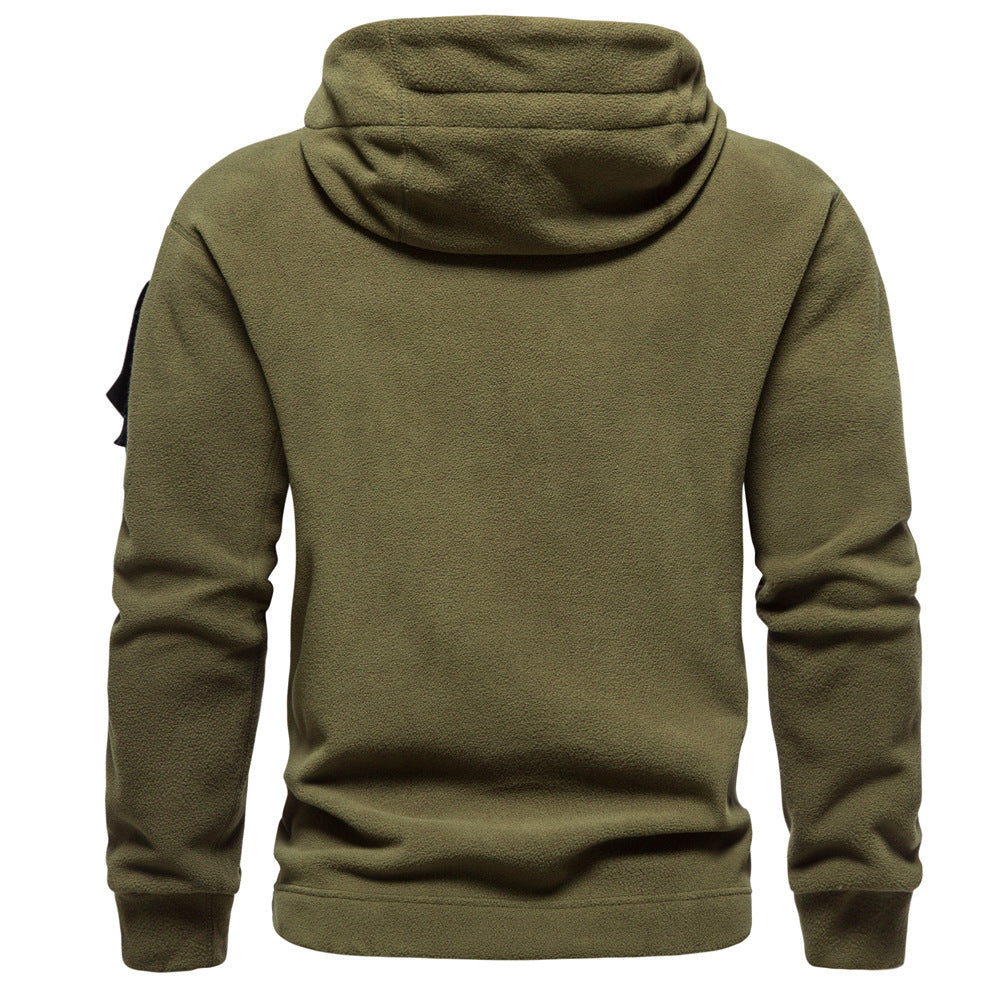 Men's modern fleece hoodie with strategically placed zip pockets Lisslune