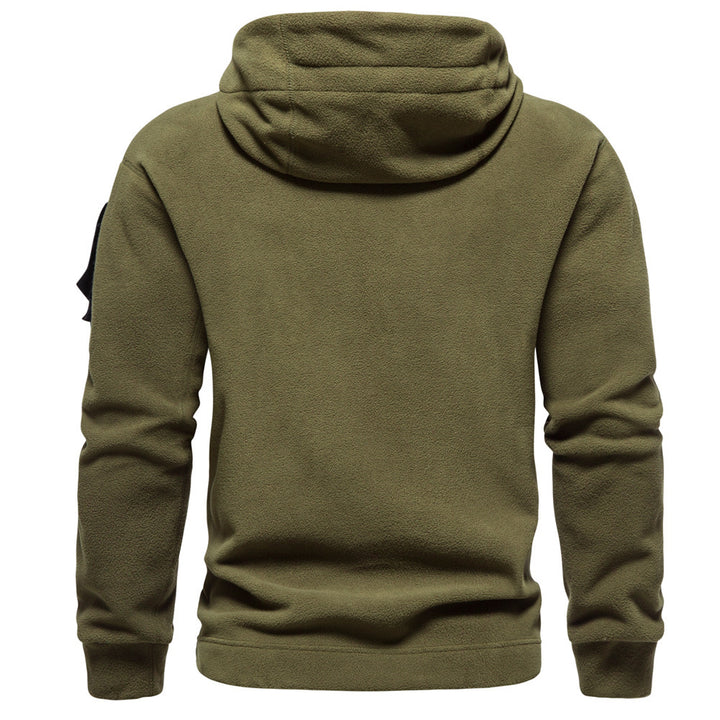 Men's modern fleece hoodie with strategically placed zip pockets Lisslune