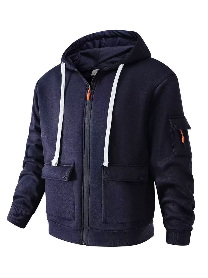 Men's functional hoodie jacket with multiple pockets Lisslune