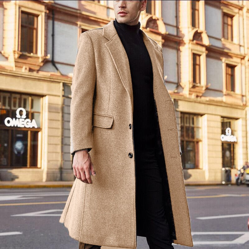 Men's elegant long-cut wool coat Lisslune