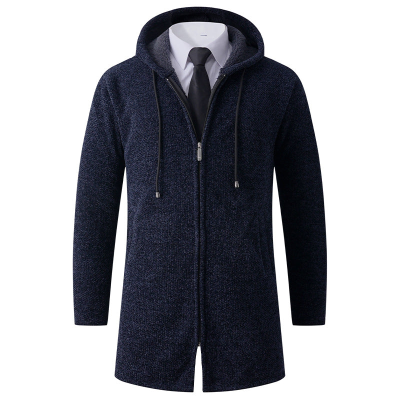 Men's casual hoodie jacket with exposed zipper and practical hood Lisslune